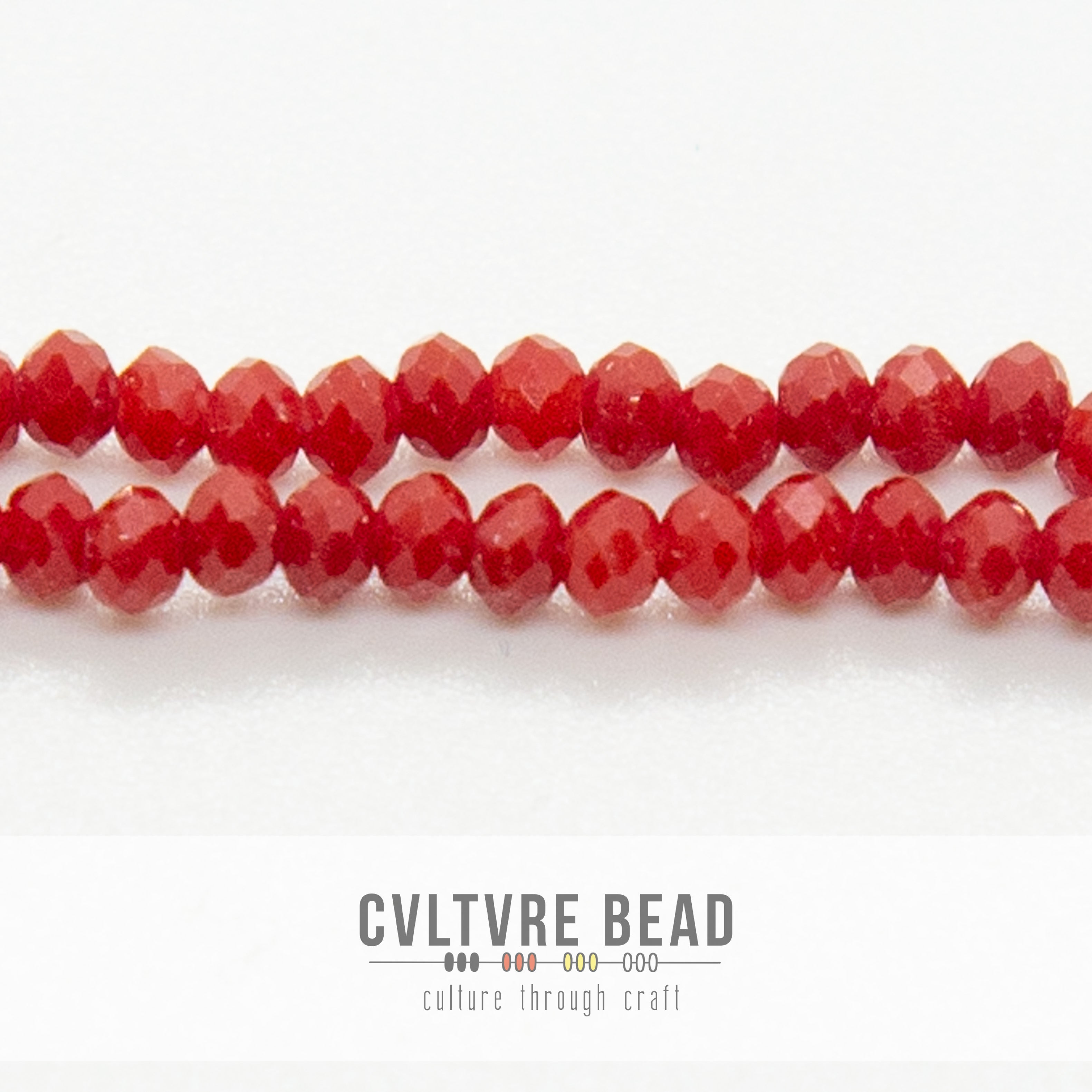 Crystal Lane Rondelle - 1.5x2.5mm -  Op. Red